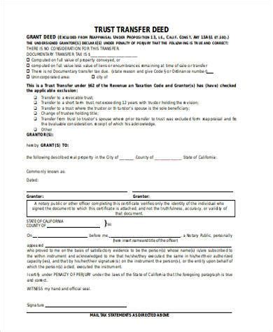 deed transfer form samples   ms word