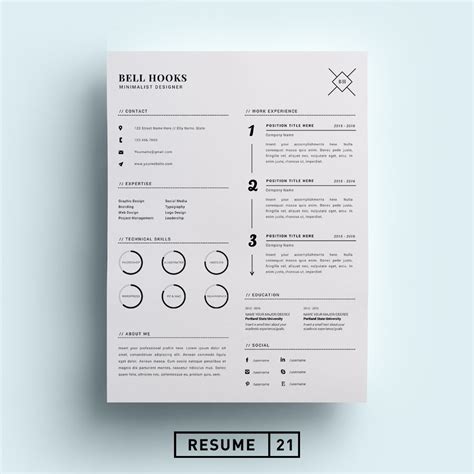 Minimal Designer Resume Template Cv Resume Templates ~ Creative Market