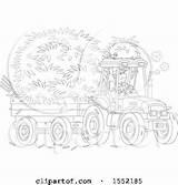 Hauling Lineart Farmer Coloring Hayride sketch template