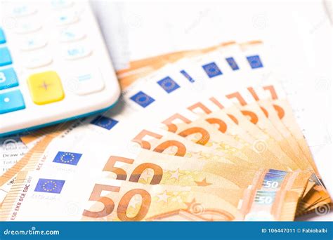 calculator  euro money stock image image  group