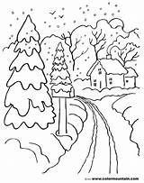 Coloring Winter Pages Scene Christmas Snow Rainy Wonderland Drawing Landscape Storm Printable House Kids Color Adults Carol Getcolorings Interior Jackson sketch template