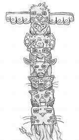 Coloring Totem Native American Cedar Poles Tree Giant Pole Pages Drawing Colouring Adult Color Choose Board Lion Kidsplaycolor sketch template