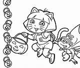 Dora Halloween Coloring Pages Getcolorings Color sketch template