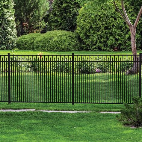 freedom york 4 1 2 ft h x 6 ft w black aluminum spaced picket flat top