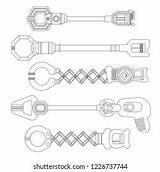 Claw Arm Robotic Stroke Thinline Device Cartoon sketch template