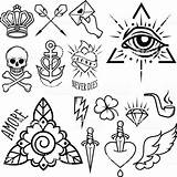 Tattoo Traditional American Vector Doodle School Old Tattoos Tatoos Small Sleeve Vectors sketch template
