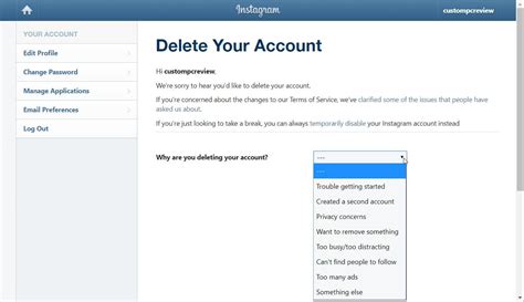 delete  instagram account permanently custom pc review