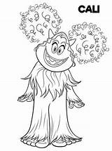 Smallfoot Coloring Pages Printable Yeti Cali Drawing Kids Smiling Hand Yet Cute Fun Print Adults sketch template