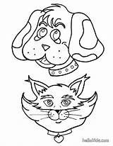 Coloring Cat Dog Pages Printable Print Kids Color Cats Hound Basset Head Cartoon Animal Characters Getcolorings Animals Funny Popular Hellokids sketch template
