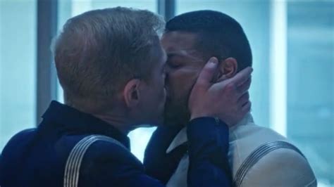 star trek airs first gay male kiss in franchise s 50