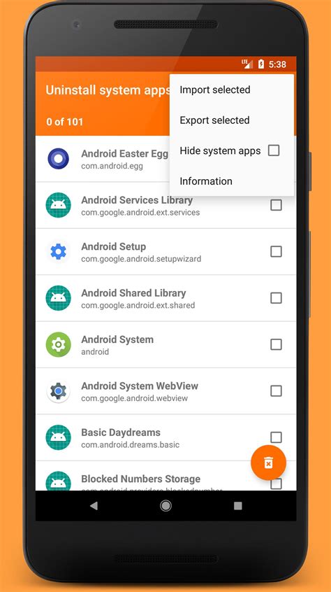 uninstall system apps apk  android