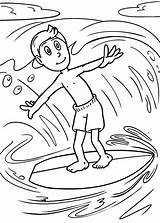 Surfen Malvorlage Kostenlose Wassersport Wasser Anklicken öffnet Bildes sketch template