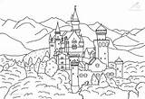 Coloring Neuschwanstein Castle 39kb 567px sketch template