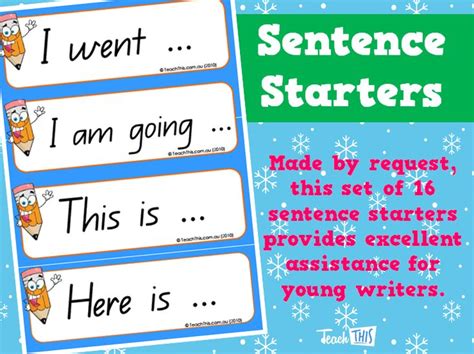 sentence starters printable teacher resources  teachers parents