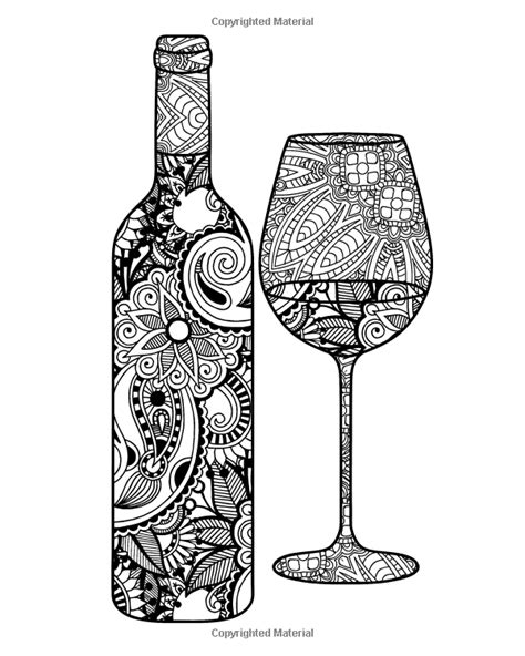wine coloring book  adults coloring book  grown ups including