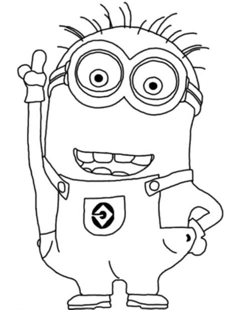 eyed minion despicable  coloring page  kids ecoloringpage