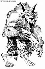 Garou Loup Werewolf Monster Coloriage Imprimer Baugh Werewolves Werewolfs Colorier Loups Helsing Superhero sketch template