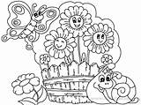 Coloring Garden Pages Flower Kids Flowers Printable Drawing Gardens Simple Plants Children Color Fabulous Nature Getcolorings Watering Patio Boy Coloringpagesonly sketch template