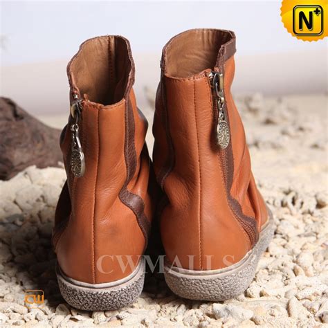 womens flat leather ankle boots cw
