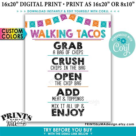 printable walking taco sign printable form templates  letter