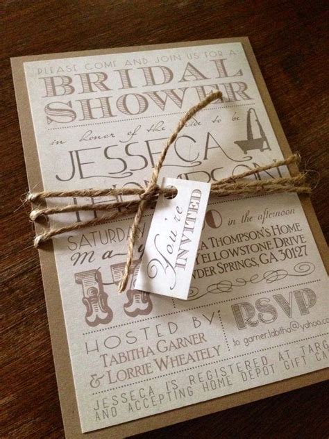 rustic wedding shower invitation rustic bridal shower invite country chic couples shower