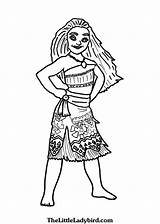 Coloring Moana Pages Printable Print Everfreecoloring Princess Disney sketch template