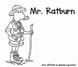 Coloring Ratburn Mr Pages Arthur Hiking Character sketch template