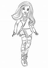 Descendants Coloring Pages Kids Print Simple Characters sketch template