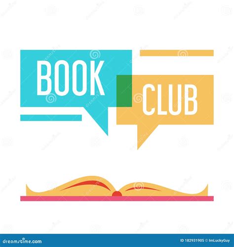 colorful logo  book club vector isolated stock illustration