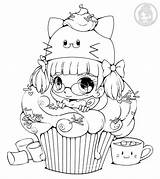 Coloring Pages Chibi Yampuff Cute Deviantart Girls Cupcake Kawaii Coloriage Girl Lineart Fille Colouring Manga Food Book Adult Colorear Colorful sketch template
