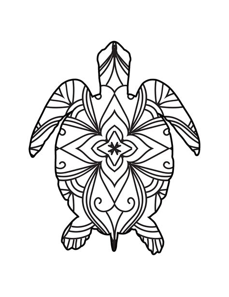turtles adult coloring book  pages digital  stress etsy