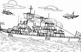 Coloring Pages Frigate Danish Destroyer Transport Battleship Submarine Colorkid sketch template
