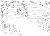 Uncolored Coloring Animals Beach Pages Sunset Popular sketch template