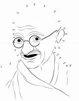 Gandhi Jayanti Mahatma Dot Dots Ji Idol Charkha K4 sketch template
