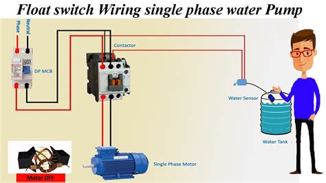 float switch wiring single phase water pump water pump changeover switch youtube
