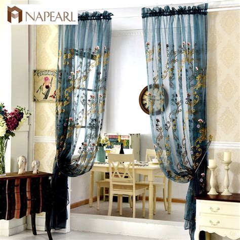 napearl embroidered organza sheer curtains tulle fabrics floral