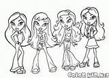 Bratz Barbie Coloring Pages Colorkid Girls Print sketch template