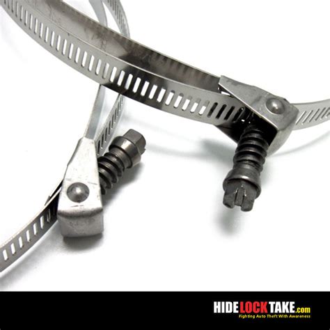 long stainless steel adjustable mounting strap hide lock