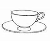 Cup Coffee Saucer Pages Coloring Kitchenware sketch template