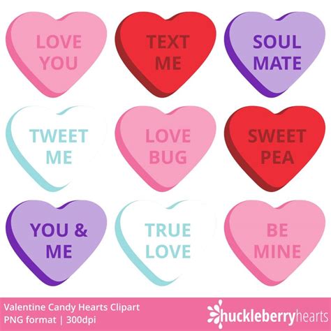 valentine candy hearts clipart huckleberry hearts