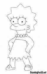 Simpson Lisa Draw Step Simpsons Drawing Drawingforall sketch template