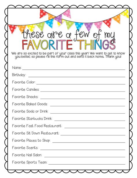 richly blessed teacher questionnaire  printable
