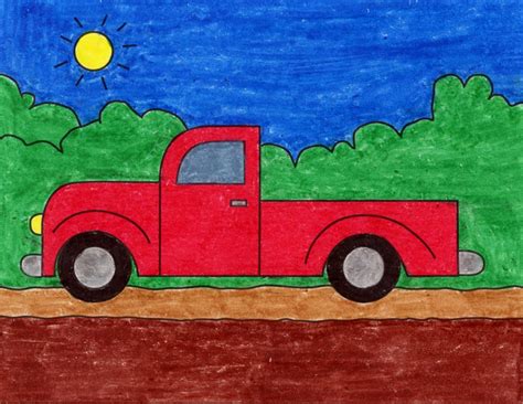 draw  pickup truck art projects  kids
