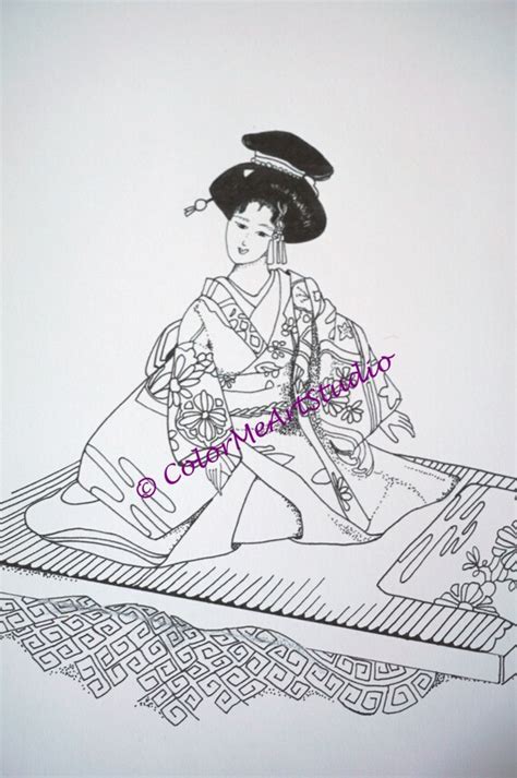 japanese art coloring page geisha coloring page printable