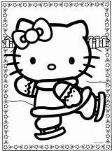 Kitty Hello Coloring Pages Christmas Colorare Winter Kids Printable Da Halloween Color Skating Ice Colouring Sheets Printables Natale Coloriage Disegni sketch template