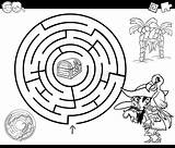 Labyrinth Maze Pirata Dibujo Laberinto Kleurplaten Piraat Pirati Labirinto Doolhof Treasure Kleurplaat Pirat Benzinaio sketch template