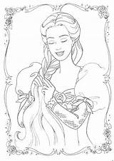 Prinzessin Ausmalen Ausmalbild Malvorlage Prinzessinnen Erwachsene Schloss Rapunzel sketch template