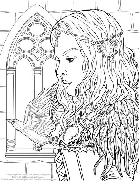 pin   fantasy coloring pages