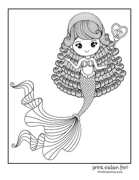 mermaid coloring sheet printable