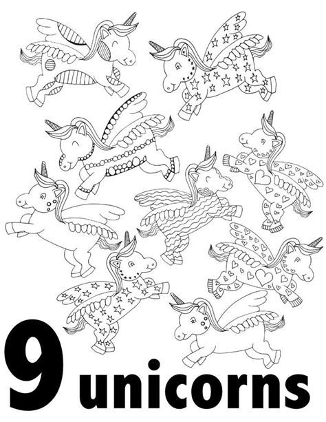 unicorn numbers    printable pages  preschool kindergarten